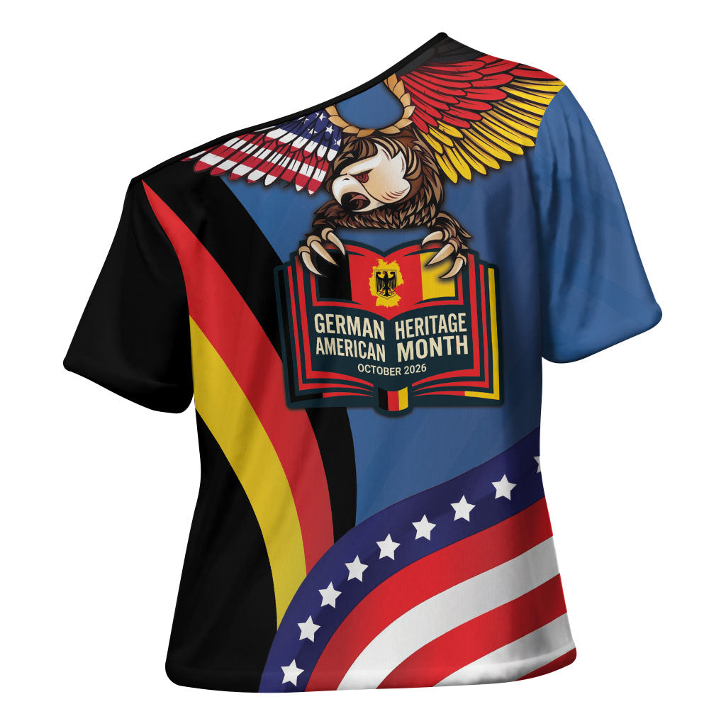 German American Heritage Month Cross Shoulder Shirt German Roots American Wings