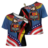German American Heritage Month Cross Shoulder Shirt German Roots American Wings