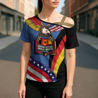 German American Heritage Month Cross Shoulder Shirt German Roots American Wings
