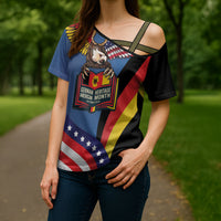 German American Heritage Month Cross Shoulder Shirt German Roots American Wings
