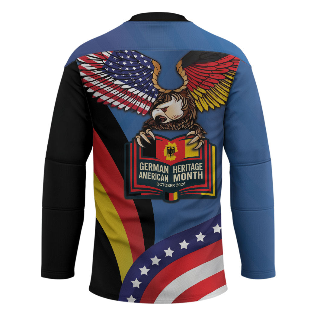 German American Heritage Month Hockey Jersey German Roots American Wings