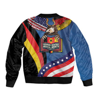 German American Heritage Month Sleeve Zip Bomber Jacket German Roots American Wings
