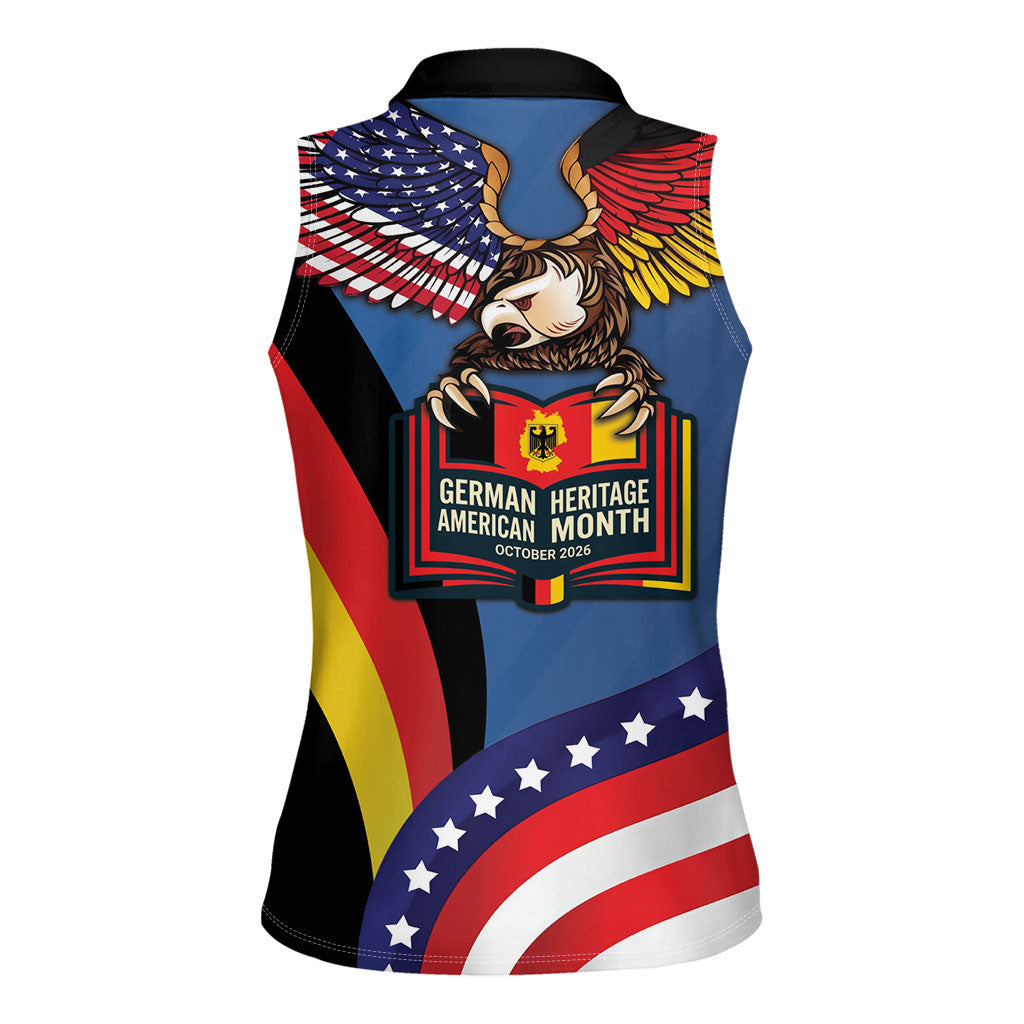 German American Heritage Month Women Sleeveless Polo Shirt German Roots American Wings
