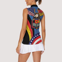 German American Heritage Month Women Sleeveless Polo Shirt German Roots American Wings