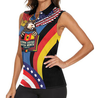 German American Heritage Month Women Sleeveless Polo Shirt German Roots American Wings
