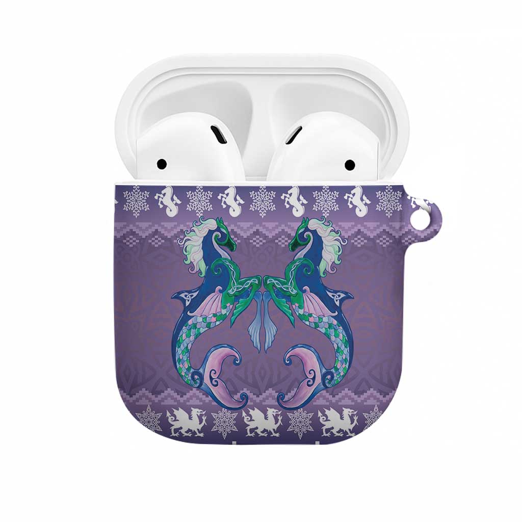 Carmarthenshire Wales Christmas AirPods Case Heraldic Sea-Horse Celtic Design - Wonder Print Shop