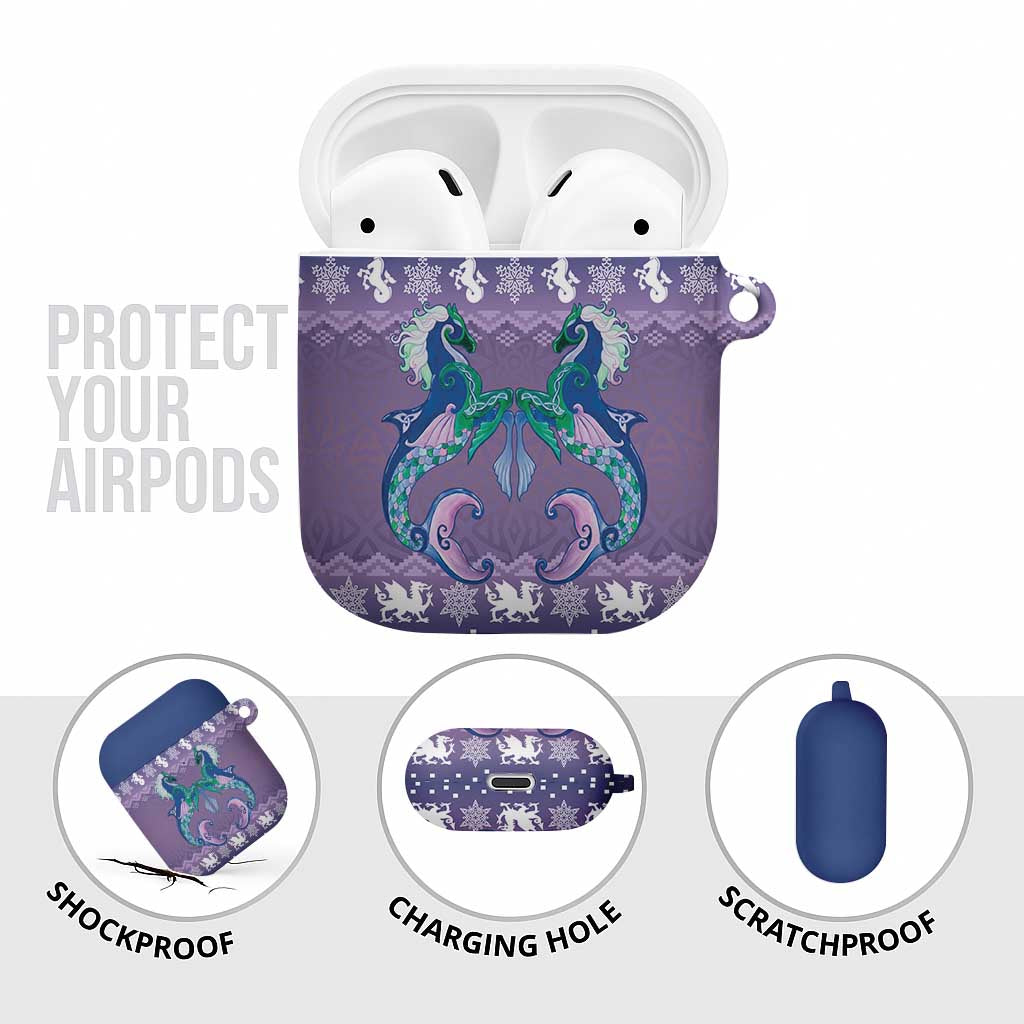 Carmarthenshire Wales Christmas AirPods Case Heraldic Sea-Horse Celtic Design - Wonder Print Shop