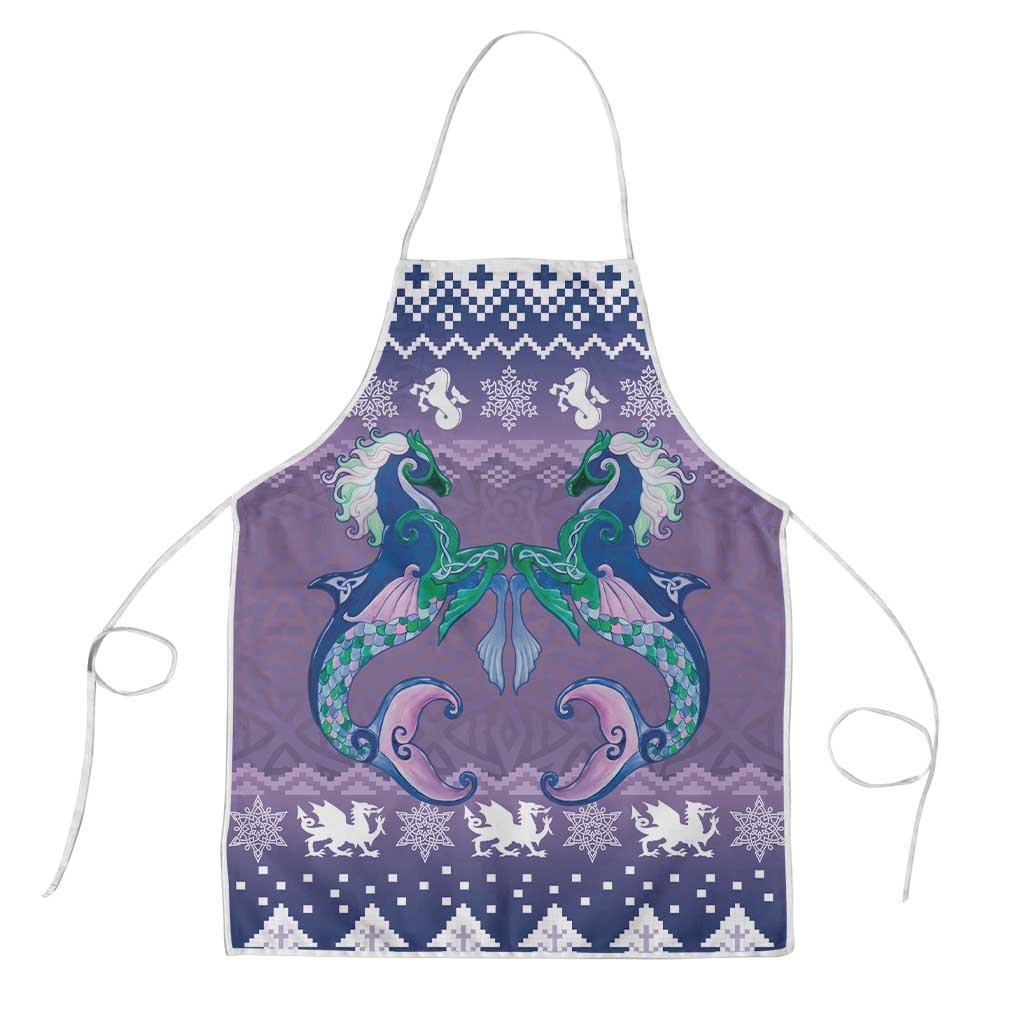 Carmarthenshire Wales Christmas Apron Heraldic Sea-Horse Celtic Design - Wonder Print Shop
