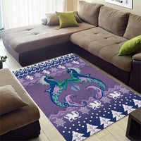 Carmarthenshire Wales Christmas Area Rug Heraldic Sea-Horse Celtic Design - Wonder Print Shop