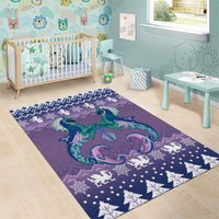 Carmarthenshire Wales Christmas Area Rug Heraldic Sea-Horse Celtic Design - Wonder Print Shop