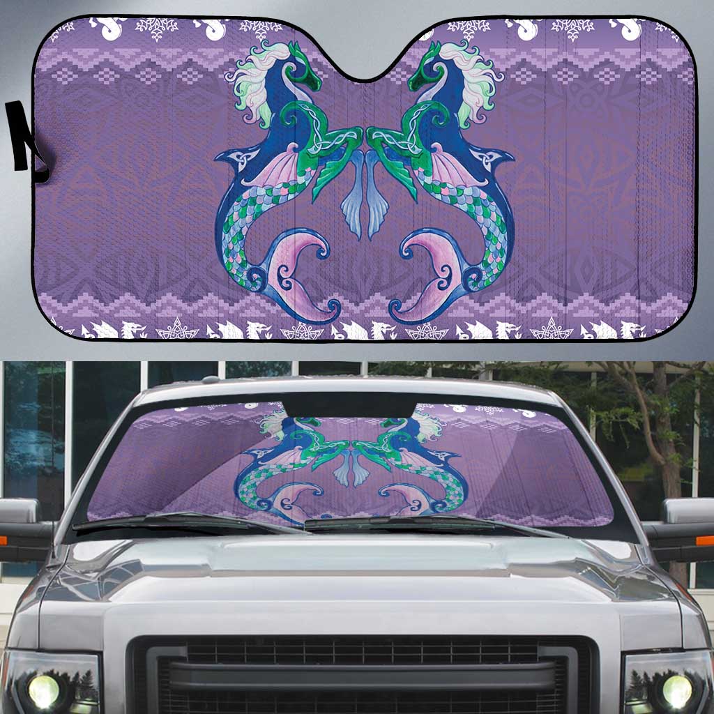 Carmarthenshire Wales Christmas Auto Sun Shade Heraldic Sea-Horse Celtic Design - Wonder Print Shop