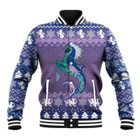 Carmarthenshire Wales Christmas Baseball Jacket Heraldic Sea-Horse Celtic Design - Wonder Print Shop