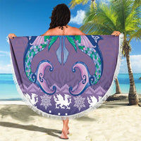 Carmarthenshire Wales Christmas Beach Blanket Heraldic Sea-Horse Celtic Design - Wonder Print Shop