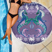 Carmarthenshire Wales Christmas Beach Blanket Heraldic Sea-Horse Celtic Design - Wonder Print Shop