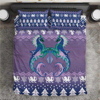 Carmarthenshire Wales Christmas Bedding Set Heraldic Sea-Horse Celtic Design - Wonder Print Shop