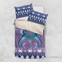 Carmarthenshire Wales Christmas Bedding Set Heraldic Sea-Horse Celtic Design - Wonder Print Shop