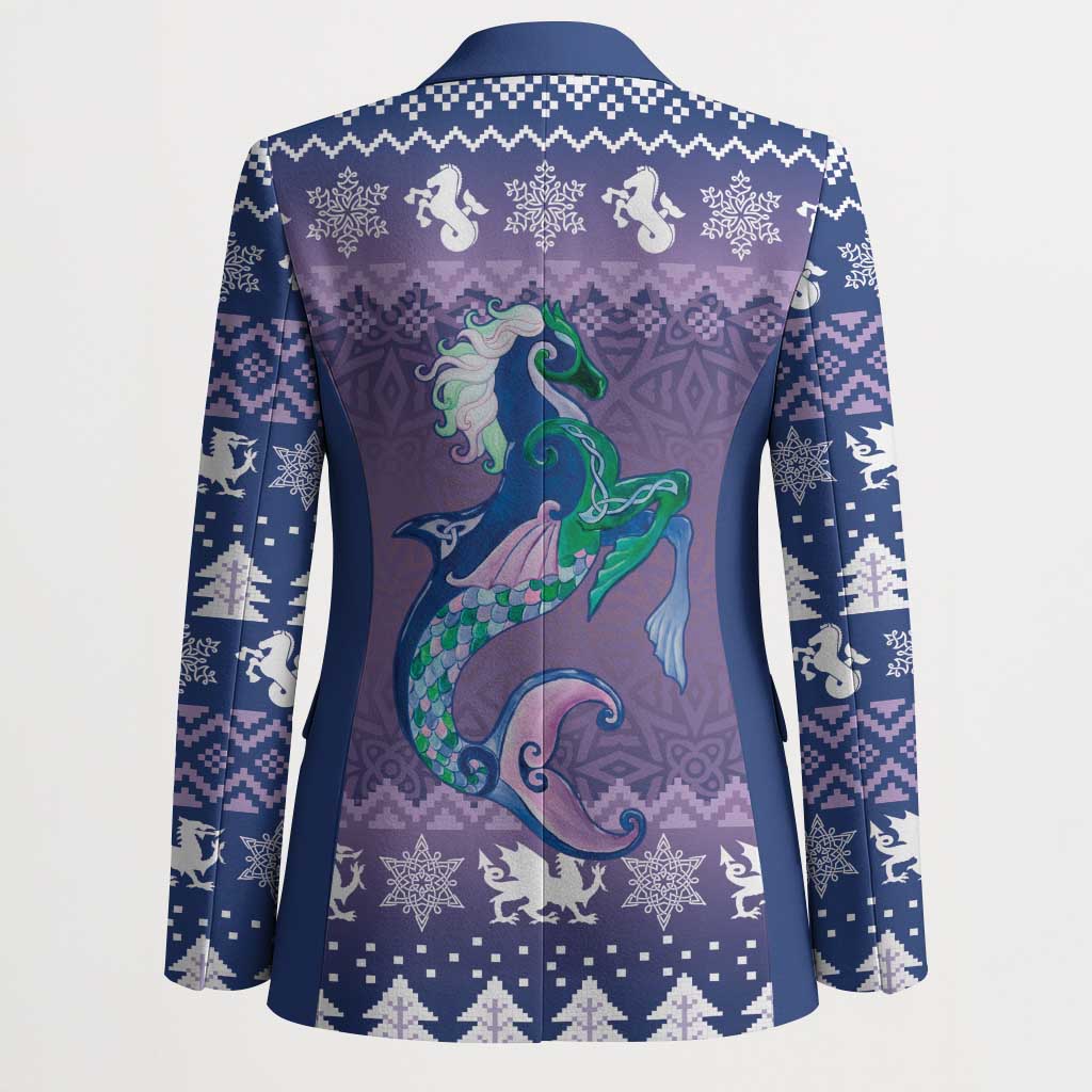 Carmarthenshire Wales Christmas Blazer Heraldic Sea-Horse Celtic Design - Wonder Print Shop