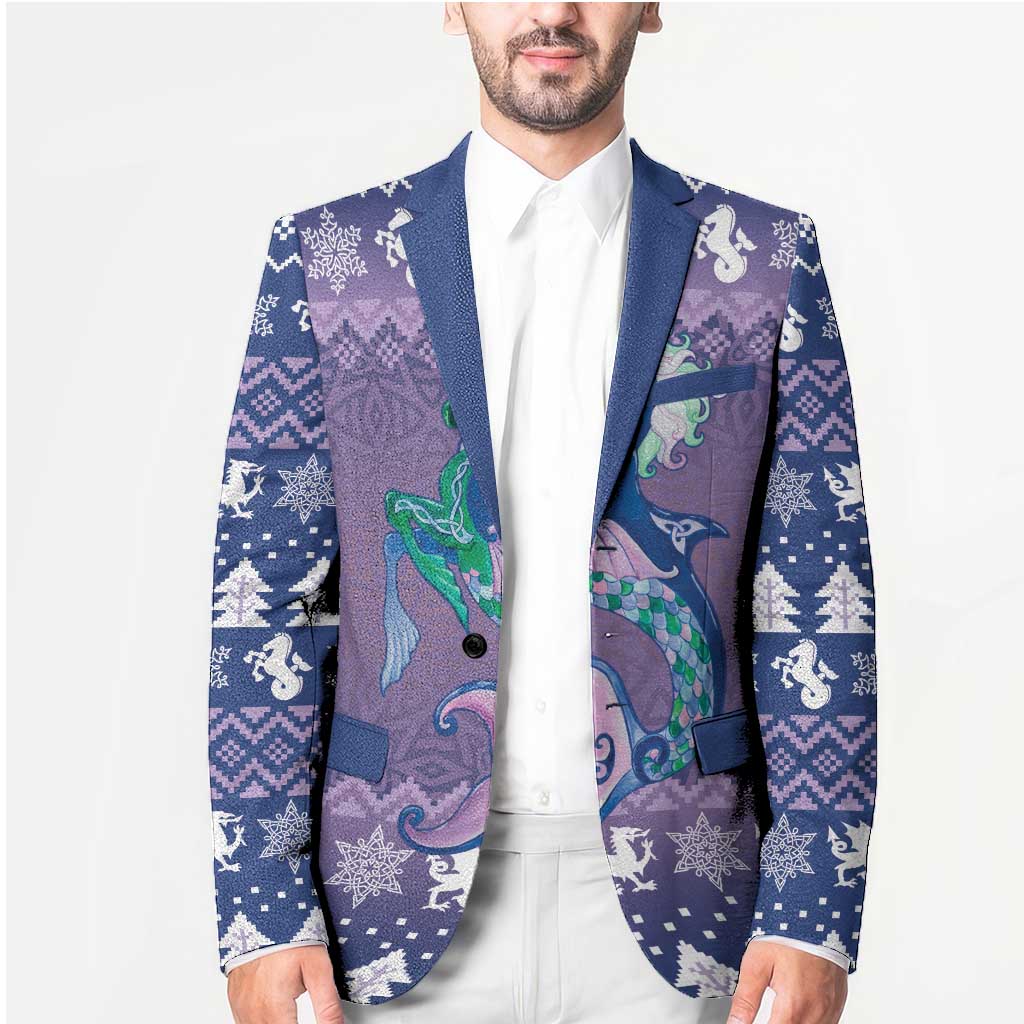 Carmarthenshire Wales Christmas Blazer Heraldic Sea-Horse Celtic Design - Wonder Print Shop
