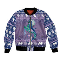Carmarthenshire Wales Christmas Bomber Jacket Heraldic Sea-Horse Celtic Design - Wonder Print Shop