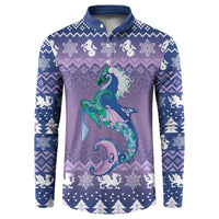 Carmarthenshire Wales Christmas Button Sweatshirt Heraldic Sea-Horse Celtic Design - Wonder Print Shop