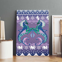 Carmarthenshire Wales Christmas Canvas Wall Art Heraldic Sea-Horse Celtic Design - Wonder Print Shop