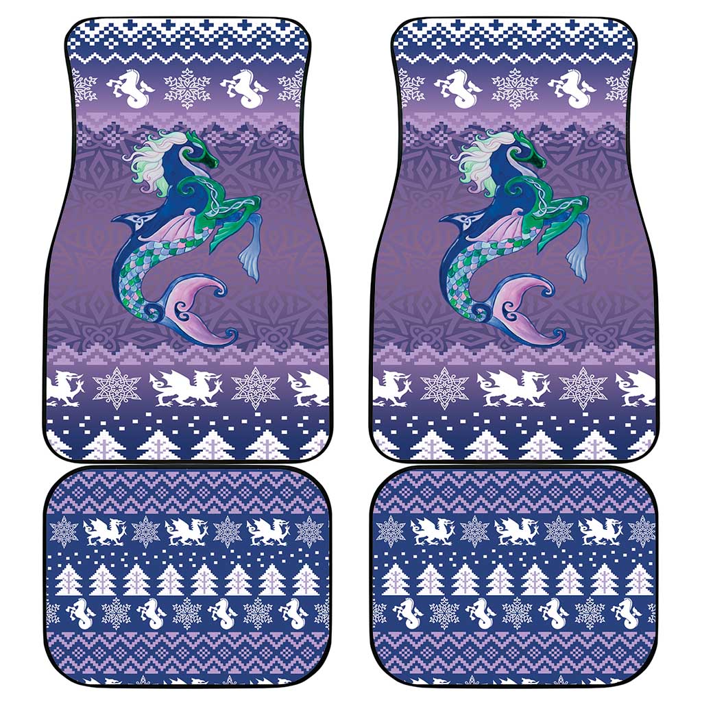 Carmarthenshire Wales Christmas Car Mats Heraldic Sea-Horse Celtic Design - Wonder Print Shop