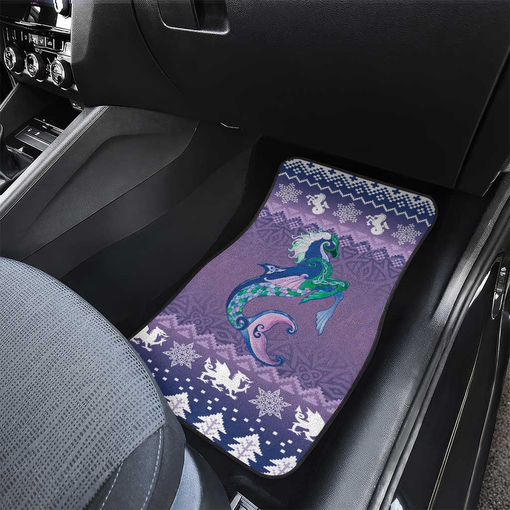 Carmarthenshire Wales Christmas Car Mats Heraldic Sea-Horse Celtic Design - Wonder Print Shop