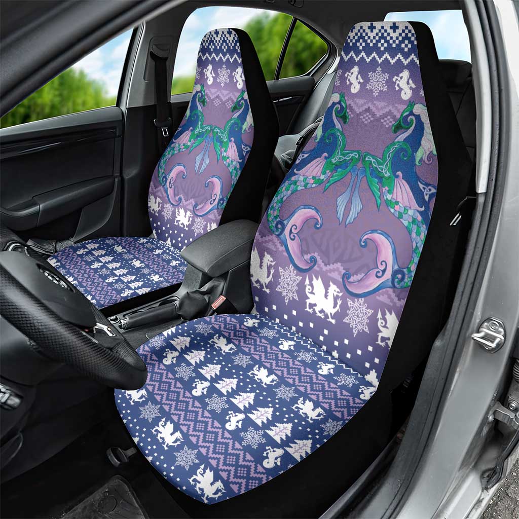Carmarthenshire Wales Christmas Car Seat Cover Heraldic Sea-Horse Celtic Design - Wonder Print Shop
