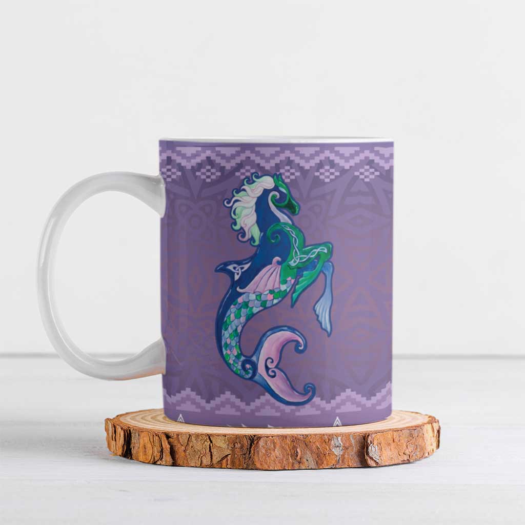 Carmarthenshire Wales Christmas Ceramic Mug Heraldic Sea-Horse Celtic Design - Wonder Print Shop