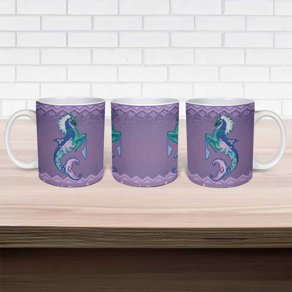 Carmarthenshire Wales Christmas Ceramic Mug Heraldic Sea-Horse Celtic Design - Wonder Print Shop