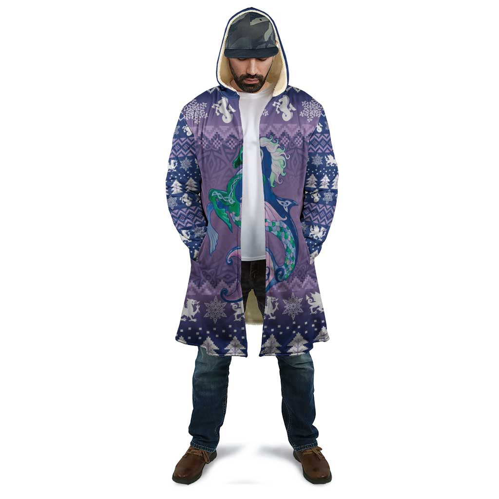 Carmarthenshire Wales Christmas Cloak Heraldic Sea-Horse Celtic Design - Wonder Print Shop