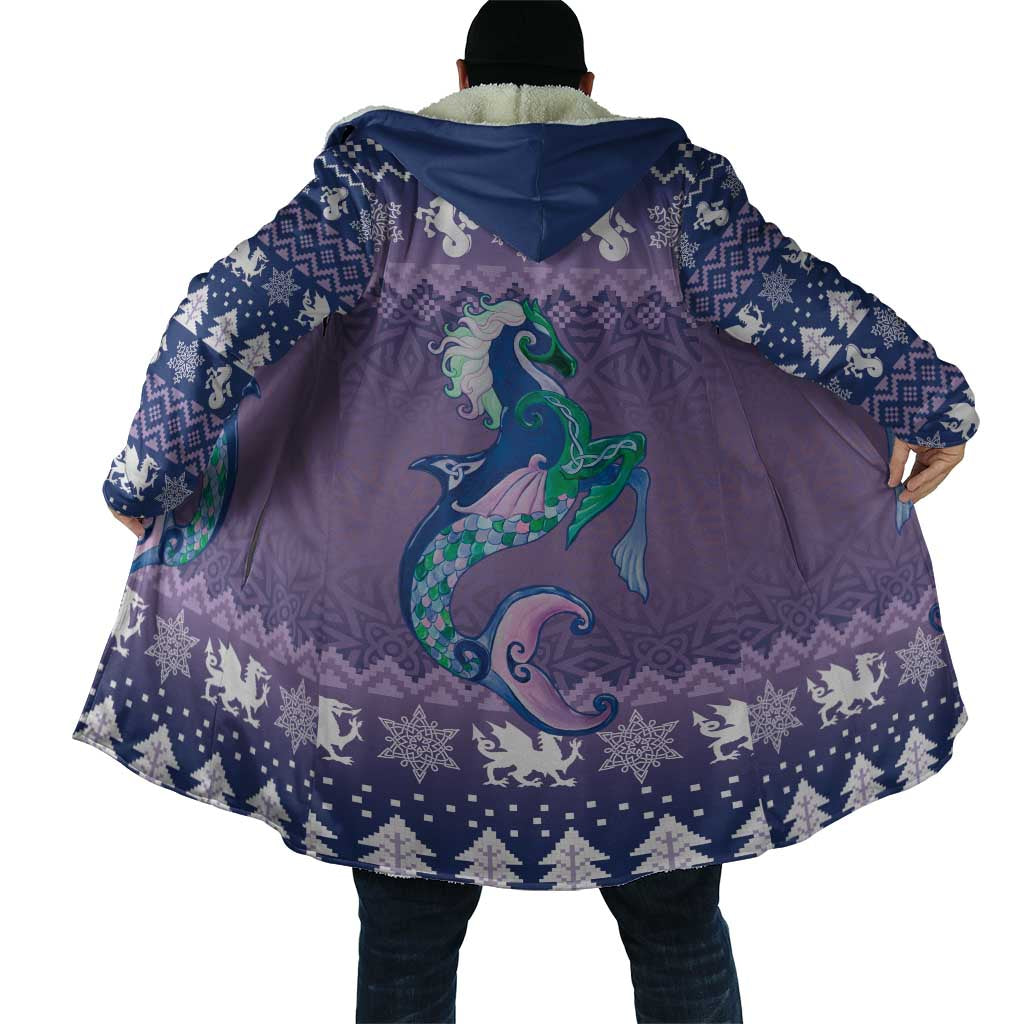 Carmarthenshire Wales Christmas Cloak Heraldic Sea-Horse Celtic Design - Wonder Print Shop