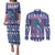 Carmarthenshire Wales Christmas Couples Matching Puletasi and Long Sleeve Button Shirt Heraldic Sea-Horse Celtic Design - Wonder Print Shop