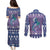 Carmarthenshire Wales Christmas Couples Matching Puletasi and Long Sleeve Button Shirt Heraldic Sea-Horse Celtic Design - Wonder Print Shop