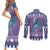 Carmarthenshire Wales Christmas Couples Matching Short Sleeve Bodycon Dress and Long Sleeve Button Shirt Heraldic Sea-Horse Celtic Design - Wonder Print Shop