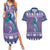 Carmarthenshire Wales Christmas Couples Matching Summer Maxi Dress and Hawaiian Shirt Heraldic Sea-Horse Celtic Design - Wonder Print Shop