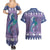 Carmarthenshire Wales Christmas Couples Matching Summer Maxi Dress and Hawaiian Shirt Heraldic Sea-Horse Celtic Design - Wonder Print Shop