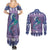 Carmarthenshire Wales Christmas Couples Matching Summer Maxi Dress and Long Sleeve Button Shirt Heraldic Sea-Horse Celtic Design - Wonder Print Shop
