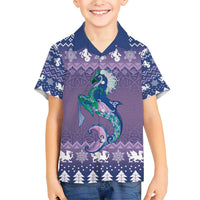 Carmarthenshire Wales Christmas Family Matching Short Sleeve Bodycon Dress and Hawaiian Shirt Heraldic Sea-Horse Celtic Design - Wonder Print Shop