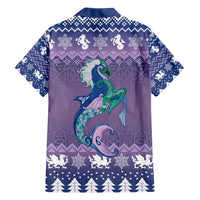 Carmarthenshire Wales Christmas Family Matching Tank Maxi Dress and Hawaiian Shirt Heraldic Sea-Horse Celtic Design - Wonder Print Shop