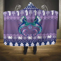 Carmarthenshire Wales Christmas Hooded Blanket Heraldic Sea-Horse Celtic Design - Wonder Print Shop