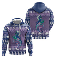 Carmarthenshire Wales Christmas Hoodie Heraldic Sea-Horse Celtic Design - Wonder Print Shop