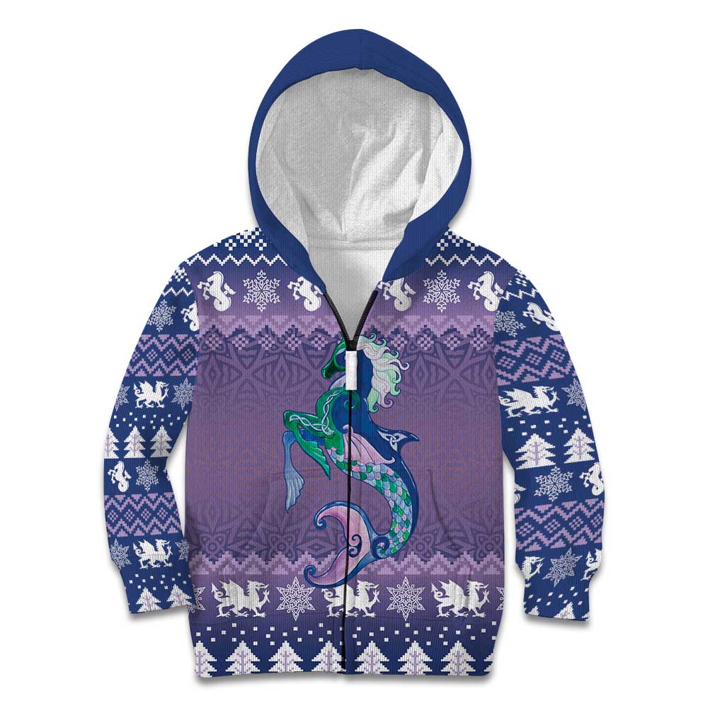 Carmarthenshire Wales Christmas Kid Hoodie Heraldic Sea-Horse Celtic Design - Wonder Print Shop
