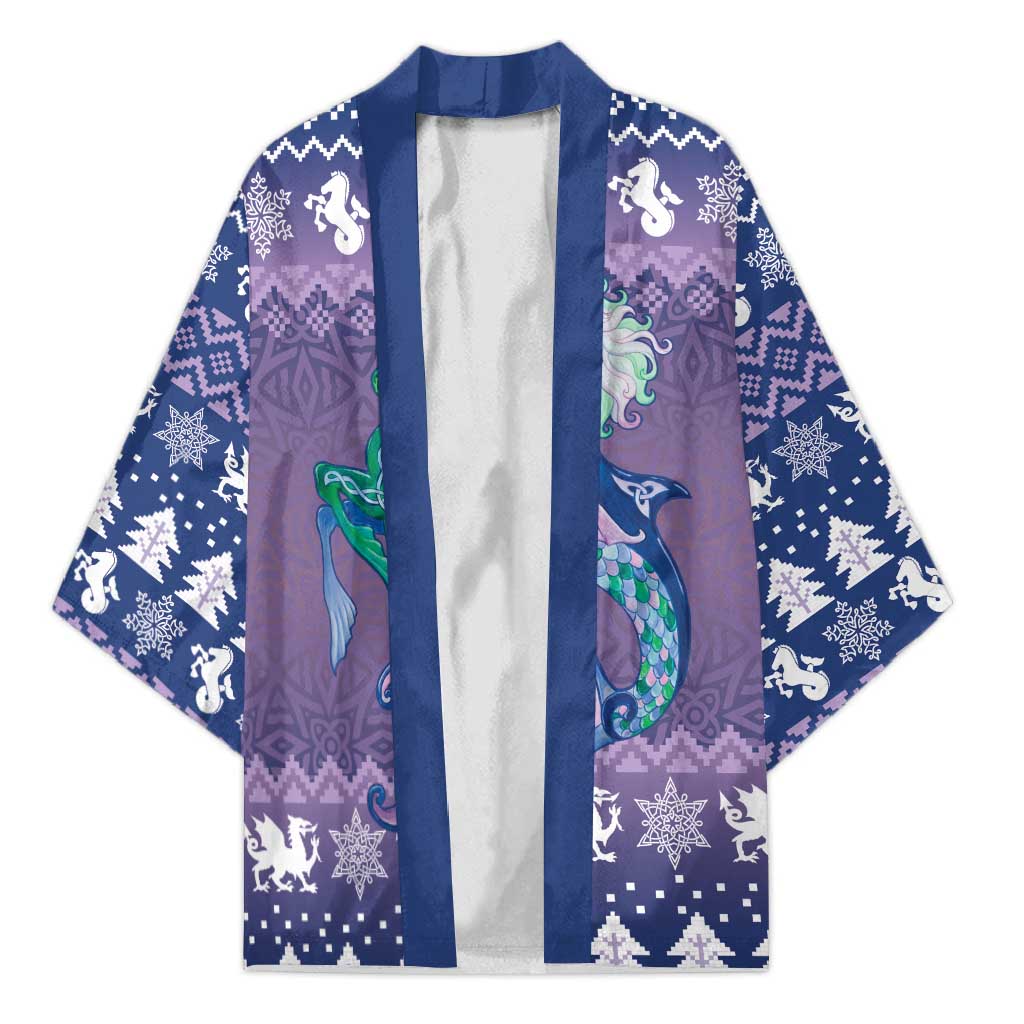 Carmarthenshire Wales Christmas Kimono Heraldic Sea-Horse Celtic Design - Wonder Print Shop