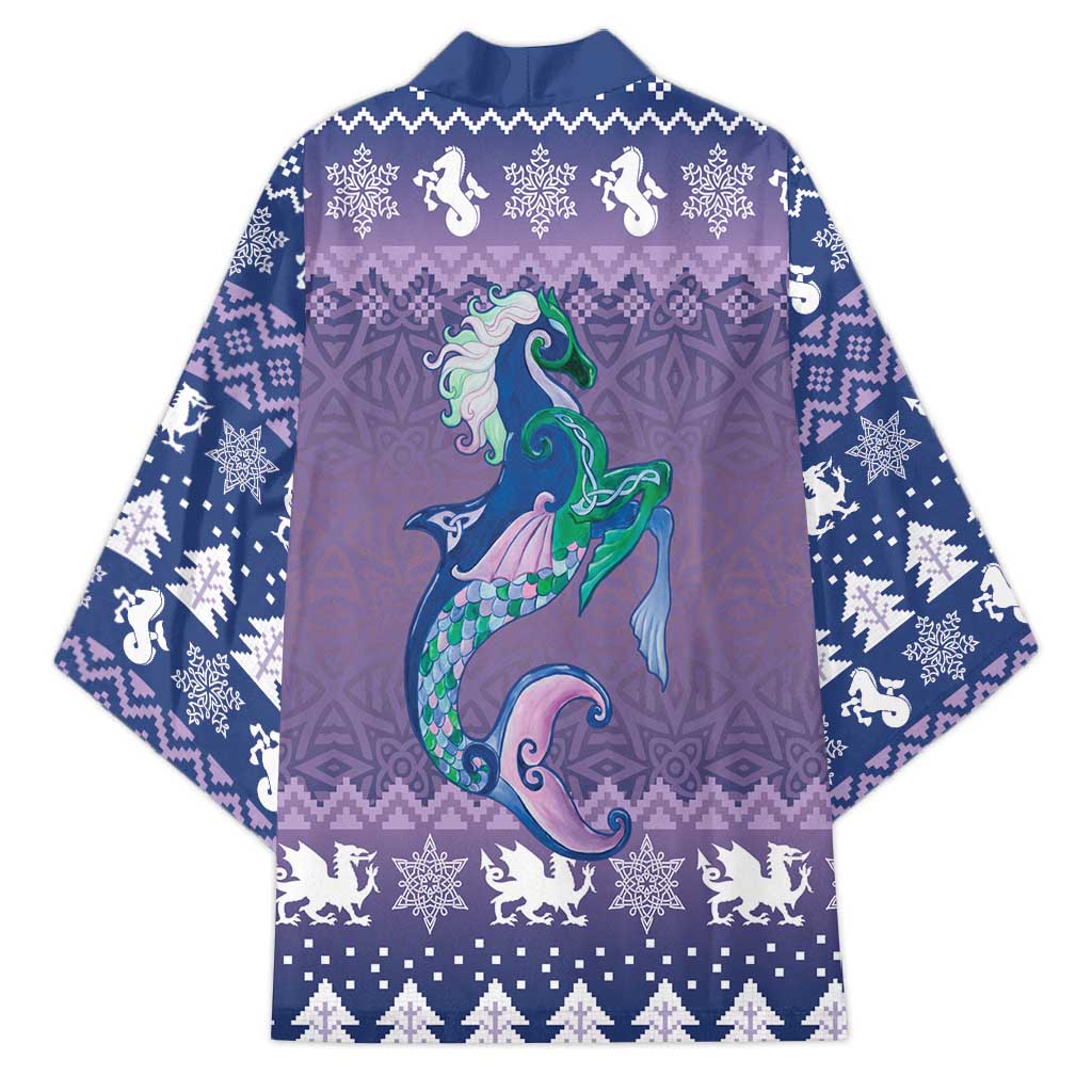 Carmarthenshire Wales Christmas Kimono Heraldic Sea-Horse Celtic Design - Wonder Print Shop