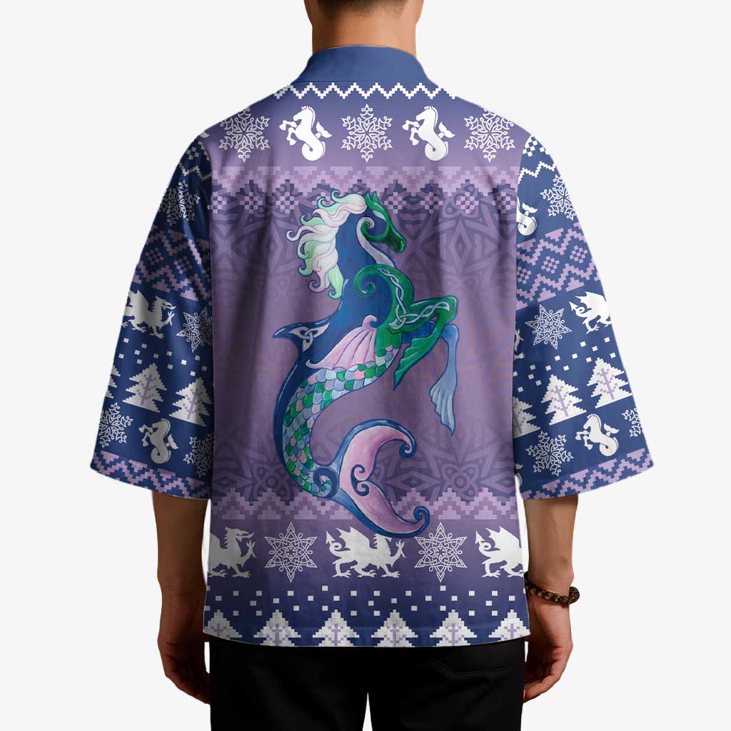 Carmarthenshire Wales Christmas Kimono Heraldic Sea-Horse Celtic Design - Wonder Print Shop