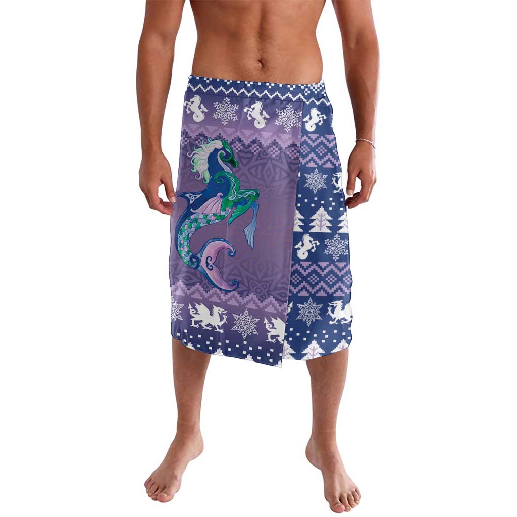 Carmarthenshire Wales Christmas Lavalava Heraldic Sea-Horse Celtic Design - Wonder Print Shop