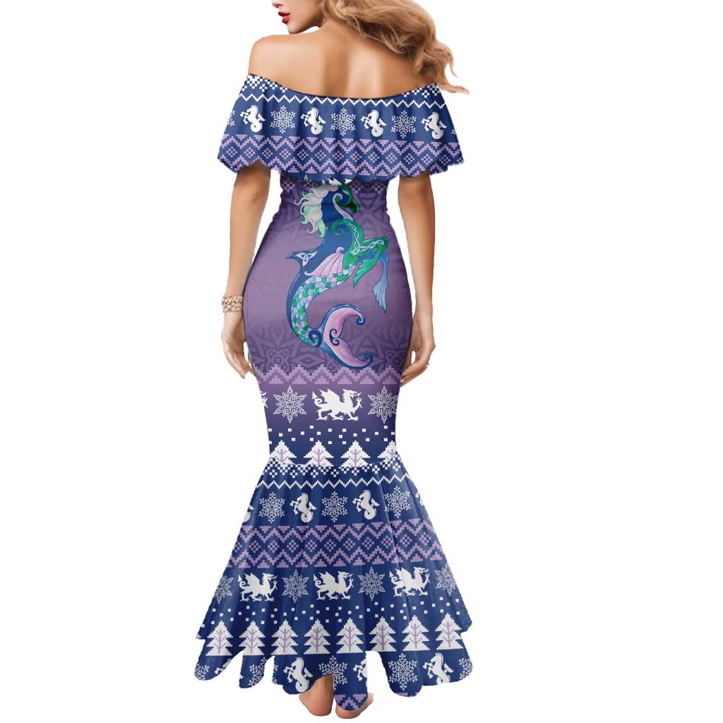 Carmarthenshire Wales Christmas Mermaid Dress Heraldic Sea-Horse Celtic Design - Wonder Print Shop
