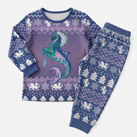 Carmarthenshire Wales Christmas Pajama Set Heraldic Sea-Horse Celtic Design - Wonder Print Shop