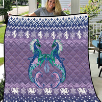 Carmarthenshire Wales Christmas Quilt Heraldic Sea-Horse Celtic Design - Wonder Print Shop